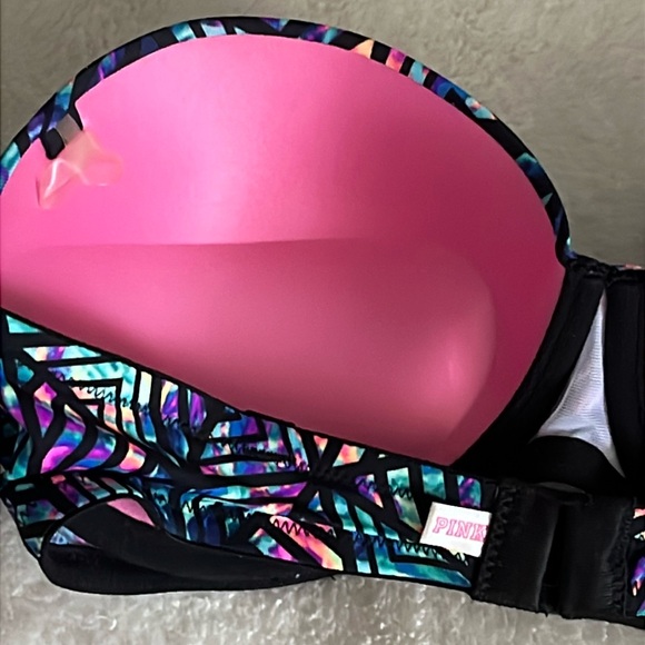 Pink Victoria’s Secret Where Everywhere Strapless Push-Up Bra 32D Dopamine Glam - Picture 4 of 8